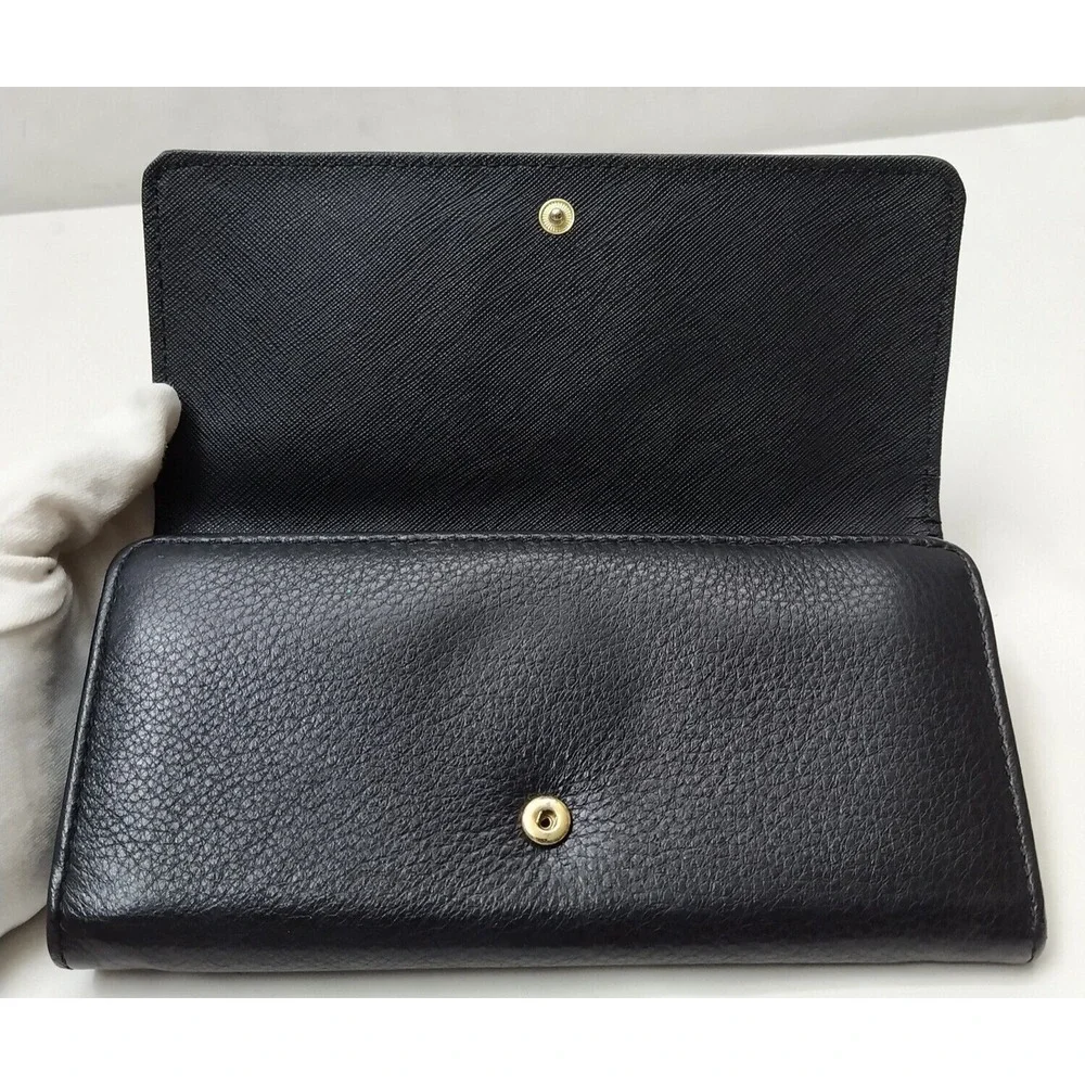 Michael Kors Black Leather Credit Card Bifold Leather Wallet